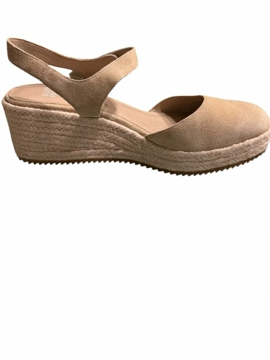 Eileen Fisher Tan Suede Espadrille Slingback Wedge - Picture 8 of 10